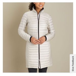 Duluth Trading “Women’s Down Right Coat” - Dove Gray/White